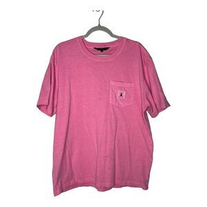 Teddy Fresh Tee Shirt Mens XXL Pink Pocket Logo Crewneck Pullover *Stains*
